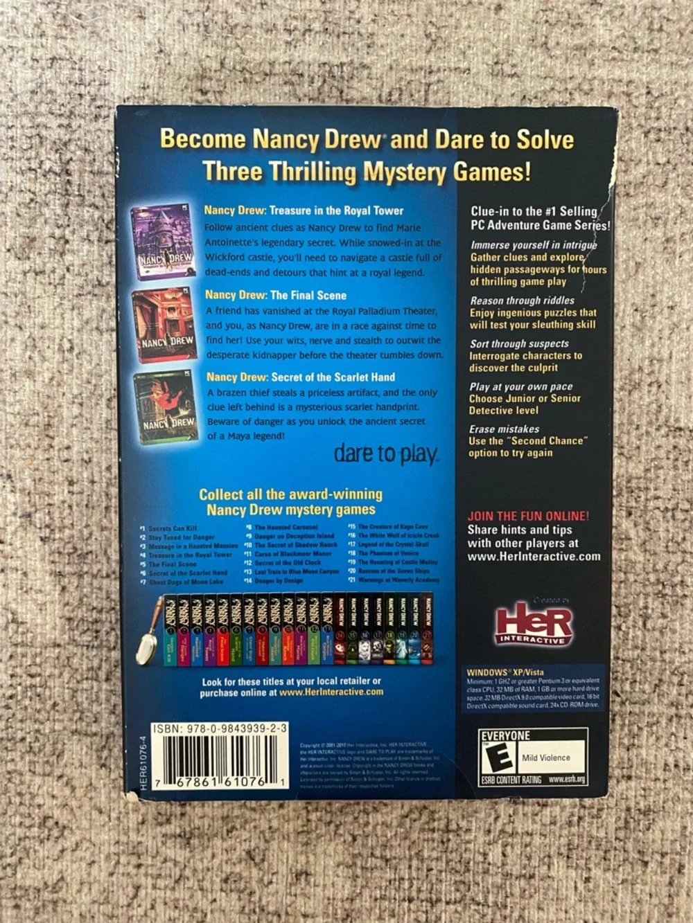 Nancy Drew Triple Threat PC 3 in 1 Mystery Puzzle Game Rated E